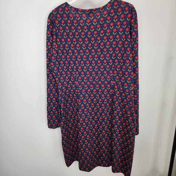 Boden Penelope Jersey Long Sleeve Dress Navy Daisy Foliage Size 10 Petite - Picture 8 of 16